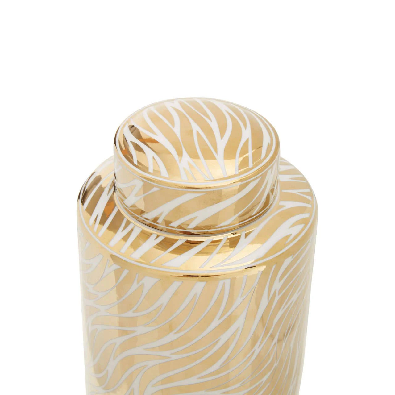 Doria small gold and white ginger jar. Home decor