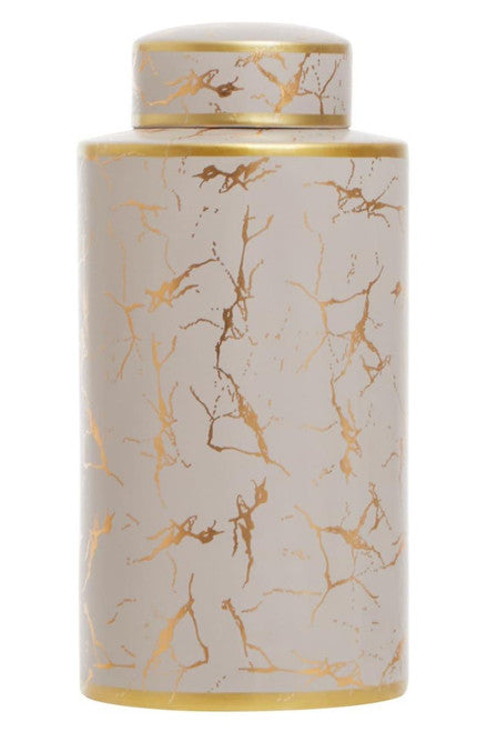 Daria large mink and gold ceramic jar