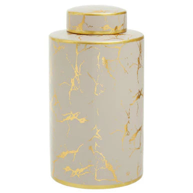 Daria small mink and gold ceramic jar