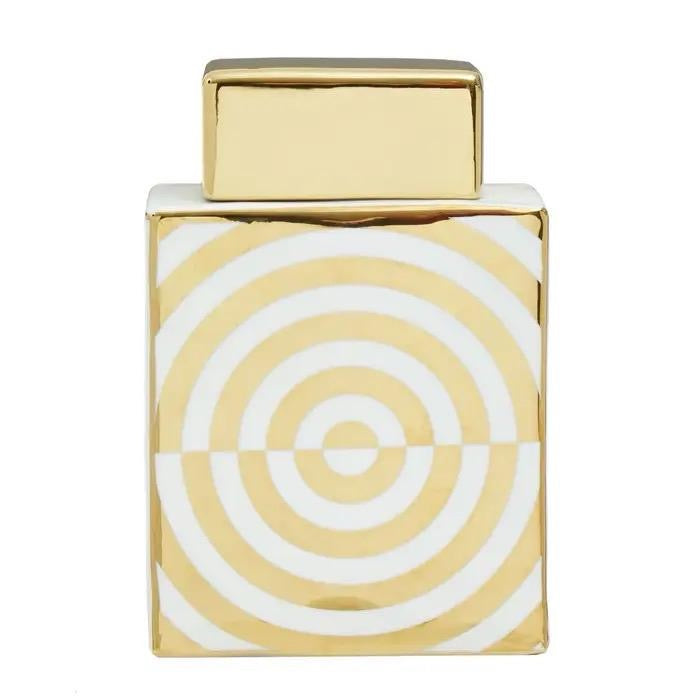Curva gold and white ginger jar