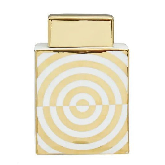 Curva gold and white ginger jar