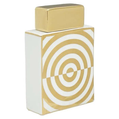 Curva gold and white ginger jar