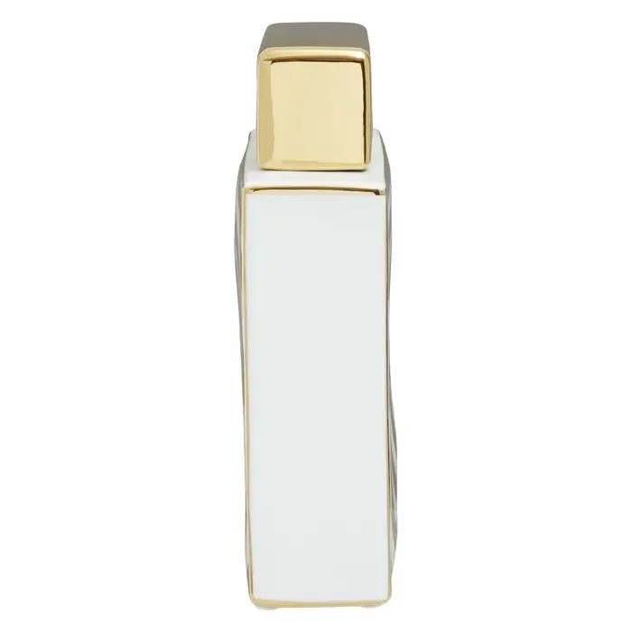Curva gold and white ginger jar