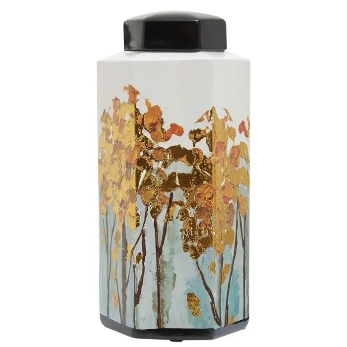 Large mera ceramic jar with gold detail