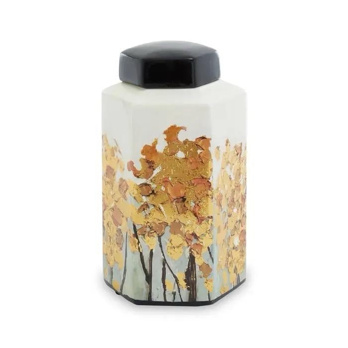 Small mera ceramic jar with gold detail