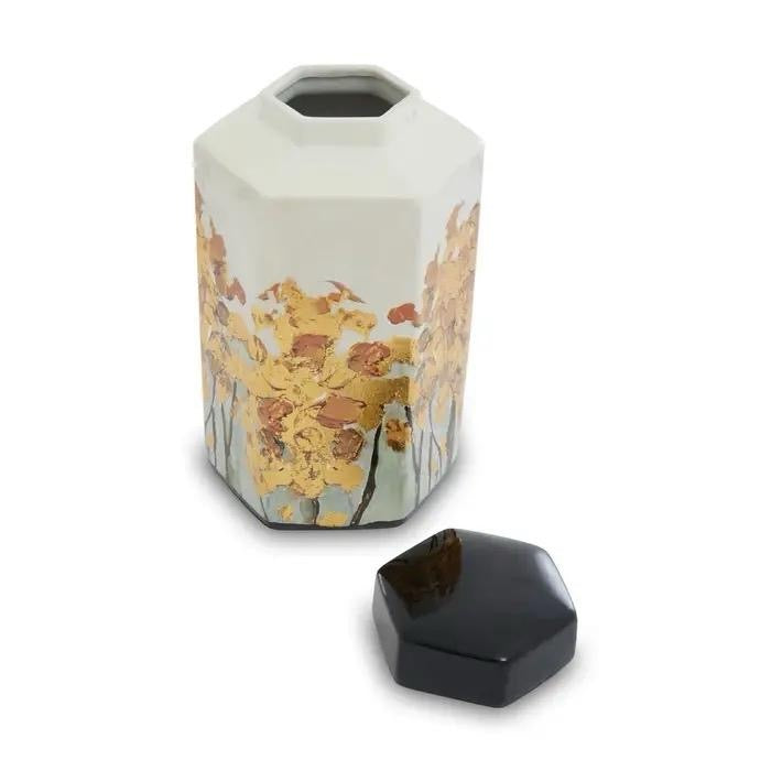 Small mera ceramic jar with gold detail