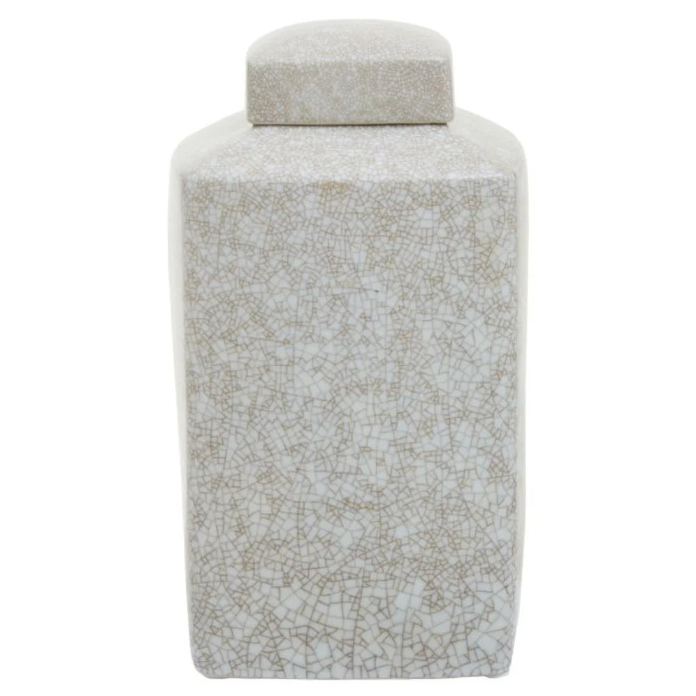 Myla large ceramic jar in cream