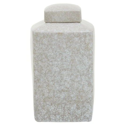 Myla large ceramic jar in cream