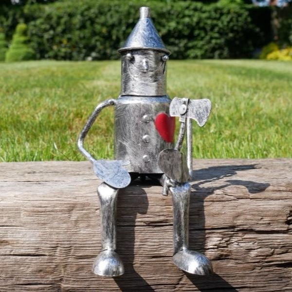 Mini sitting Tinman statue for indoor or outdoor