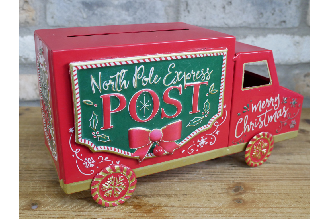 North Pole Express Metal Christmas Mail Van