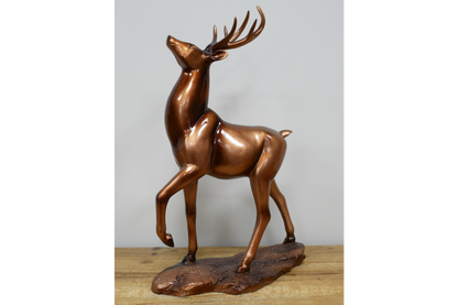 Bronze-Tone Standing Stag Ornament – 44cm