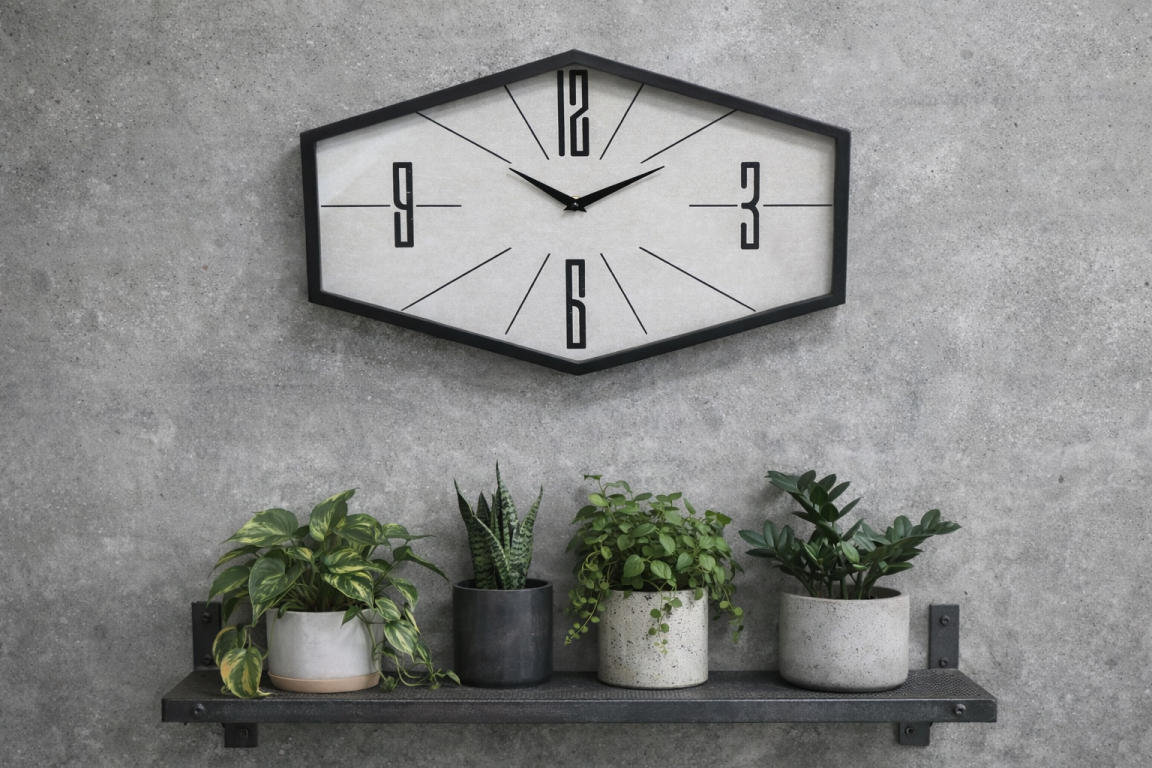 Black retro clock