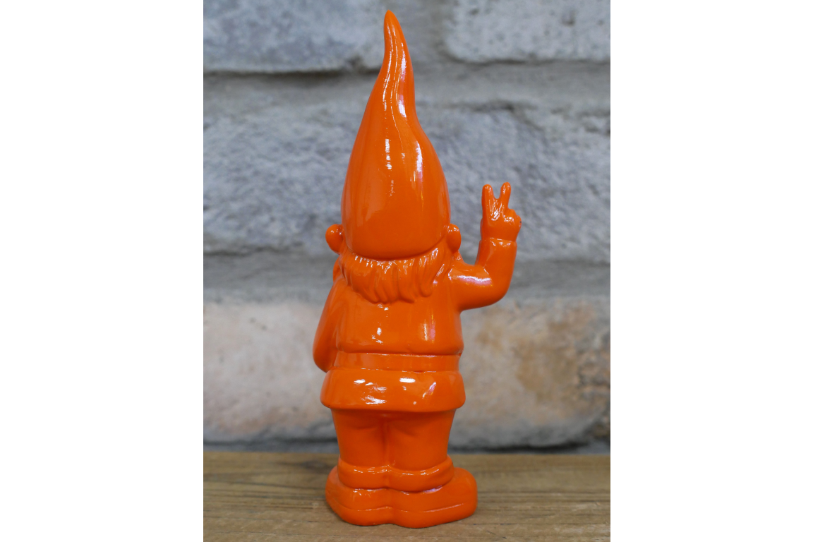 Mini orange gnome peace sign