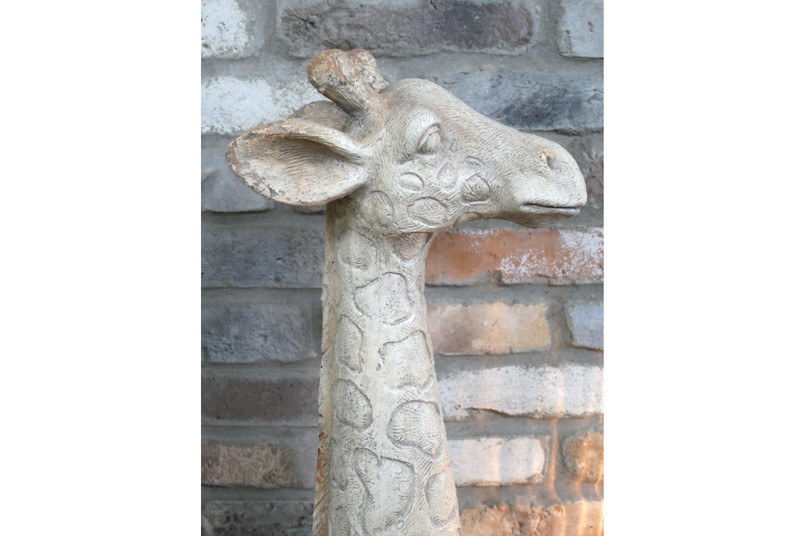 Large concrete giraffe statue indoor or outdoor
