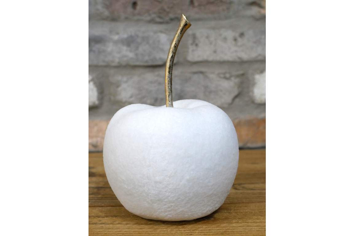 Large quartz white textured apple home decor