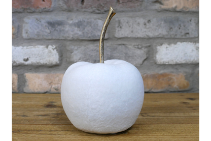Large quartz white textured apple home decor
