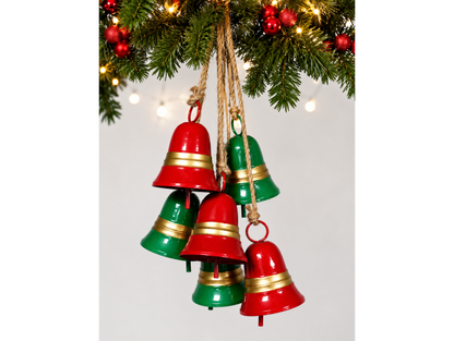 Red & Green Cluster Bell Christmas Decoration