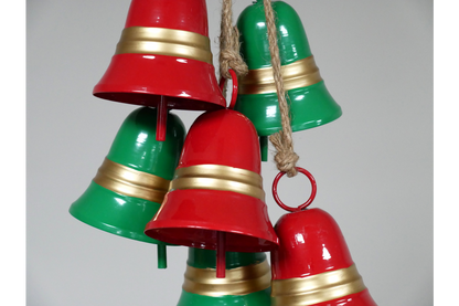 Red & Green Cluster Bell Christmas Decoration