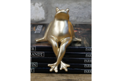 Cross-Legged Gold Frog Ornament