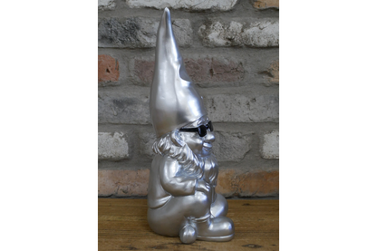 Cool Silver Garden Gnome Ornament