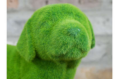 Green Flocked Puppy Dog Ornament