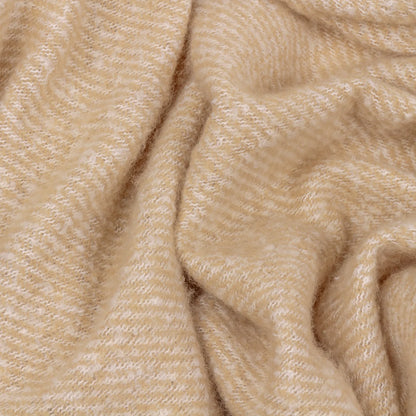 Isla soft woven beige tasseled throw