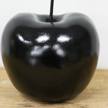 Large Black Cherry Statue - Elegant Resin & Metal Design H: 40cm W: 18cm D: 17cm for Home Office Decor Ornaments