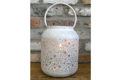 Small star cut out lantern white. Home decor