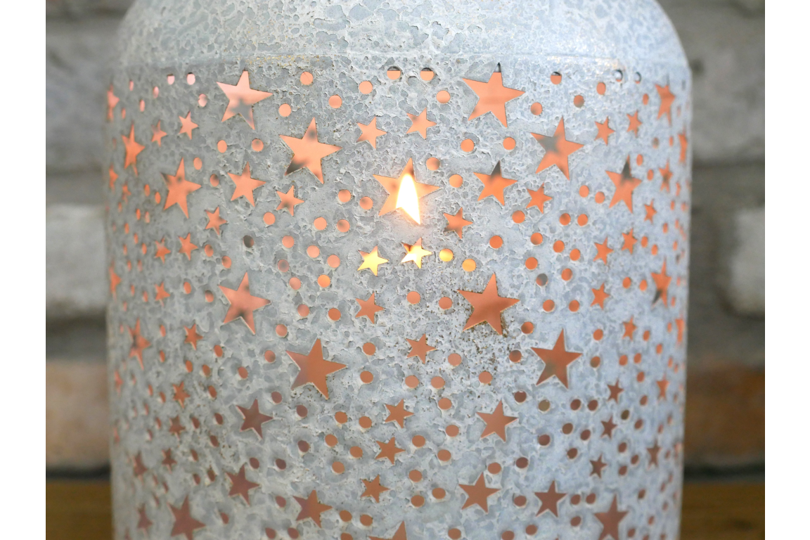 Small star cut out lantern white. Home decor