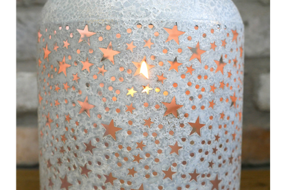 Small star cut out lantern white. Home decor