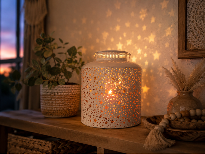 Star Cut-Out Candle Holder – Large