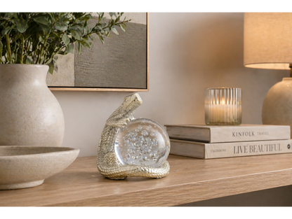Gold Lizard Glass Orb Ornament styling decor