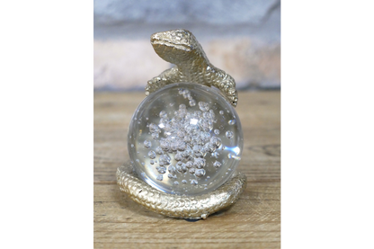 Gold Lizard Glass Orb Ornament styling decor
