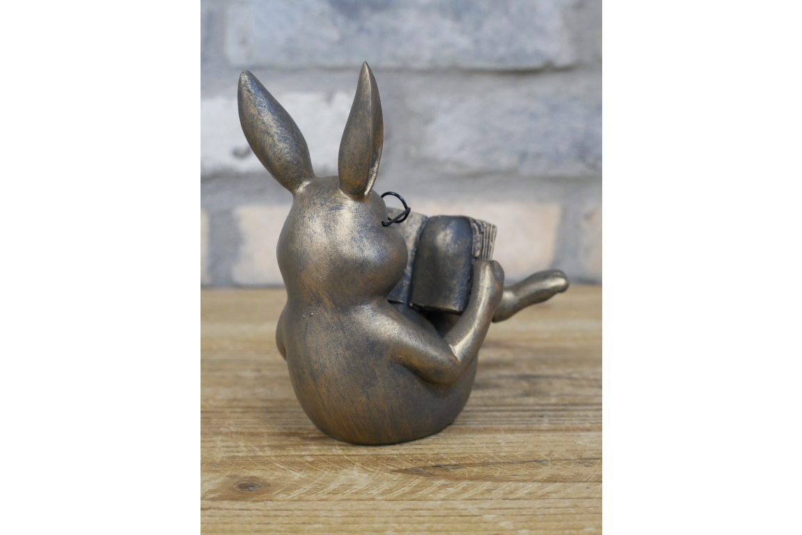 Bronze Reading Rabbit Ornament statue styling decor