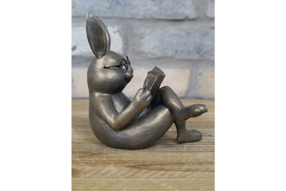Bronze Reading Rabbit Ornament statue styling decor
