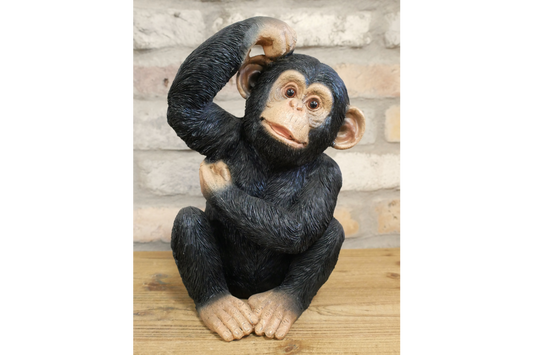 Cheeky Chimp Sitting Ornament 31cm Resin Monkey Statue