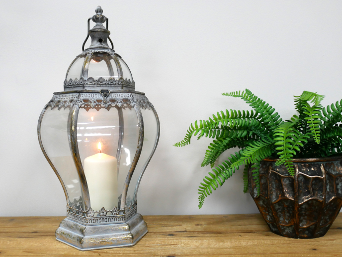 Vintage Distressed gold  Lantern – 45cm