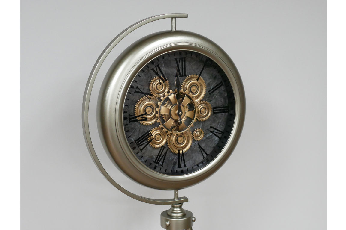 Industrial style clock on a stand
