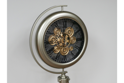 Industrial style clock on a stand