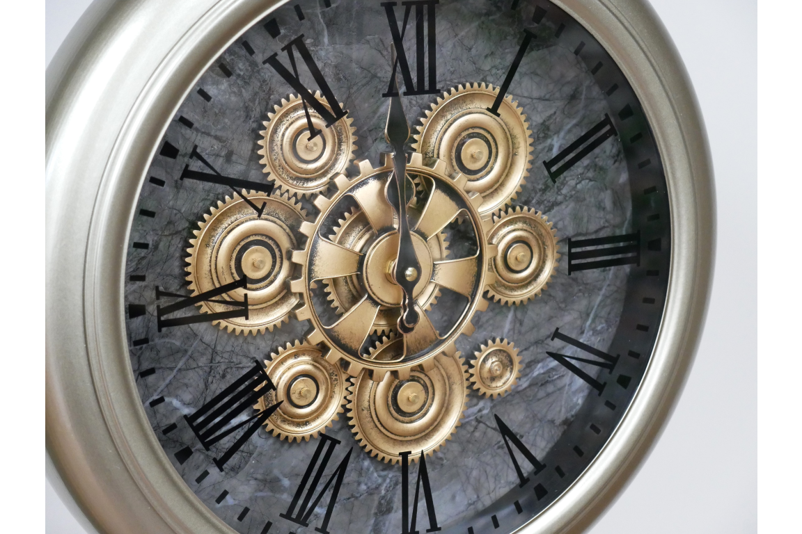 Industrial style clock on a stand