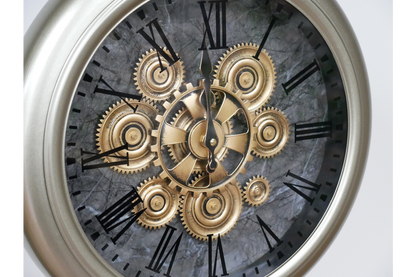 Industrial style clock on a stand