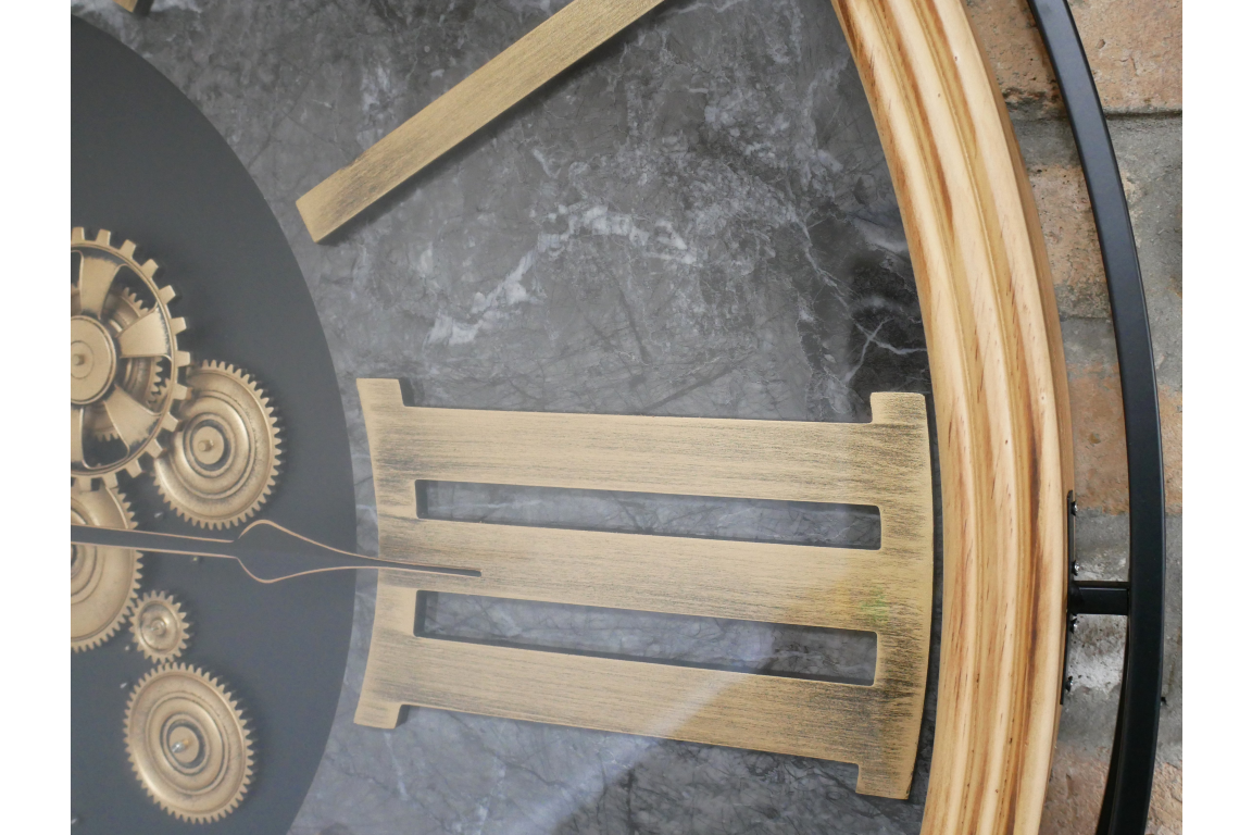 Large Moving Cog Wall Clock – 112cm Industrial Statement Clock