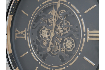 Large Moving Cog Wall Clock – 88cm Industrial Statement Clock