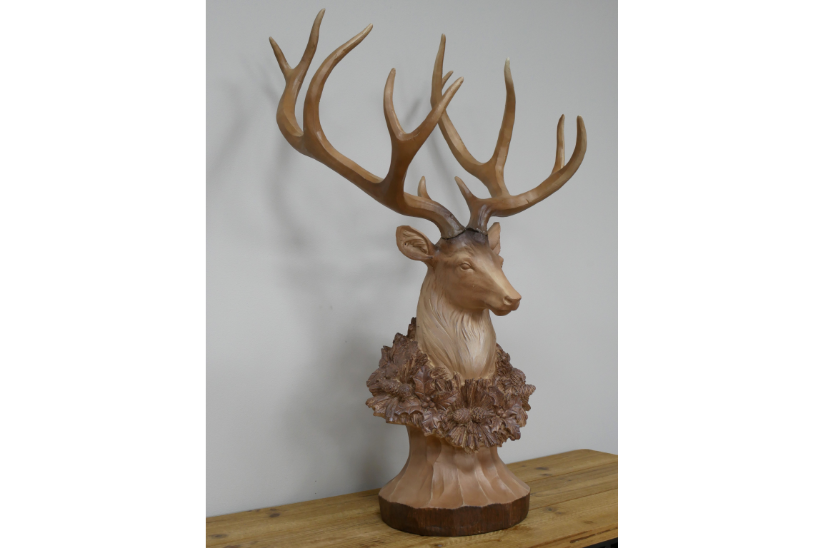 Large Majestic stag bust statue