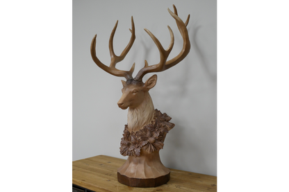 Large Majestic stag bust statue