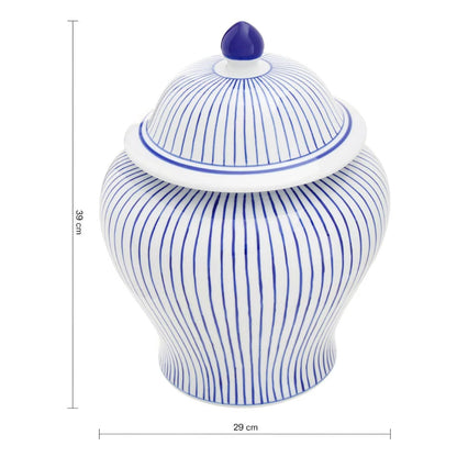 Damson white and blue ginger jar