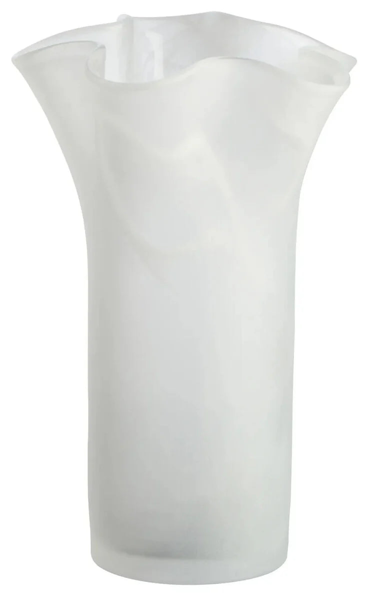 Galene Fluted white Glass Vase