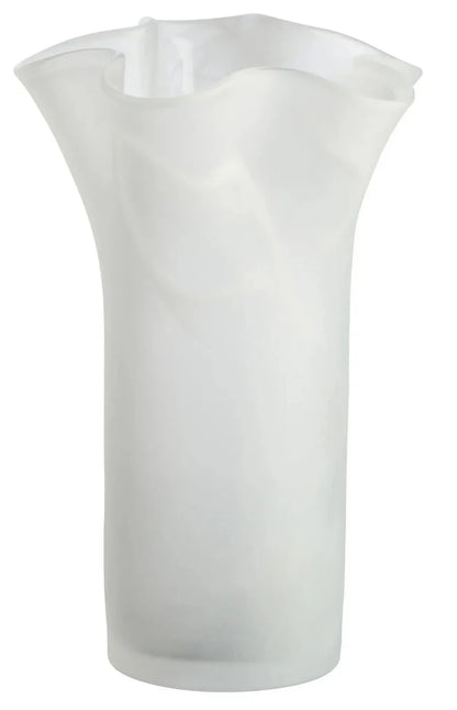 Galene Fluted white Glass Vase
