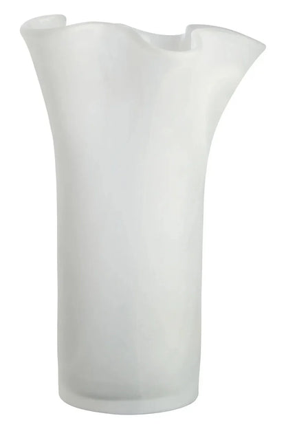 Galene Fluted white Glass Vase