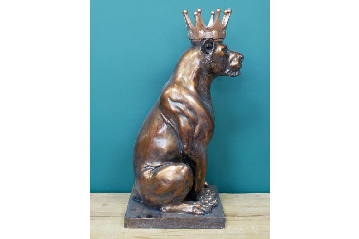Crowned Panther Statue – Bronze Effect Resin Ornament – 51cm